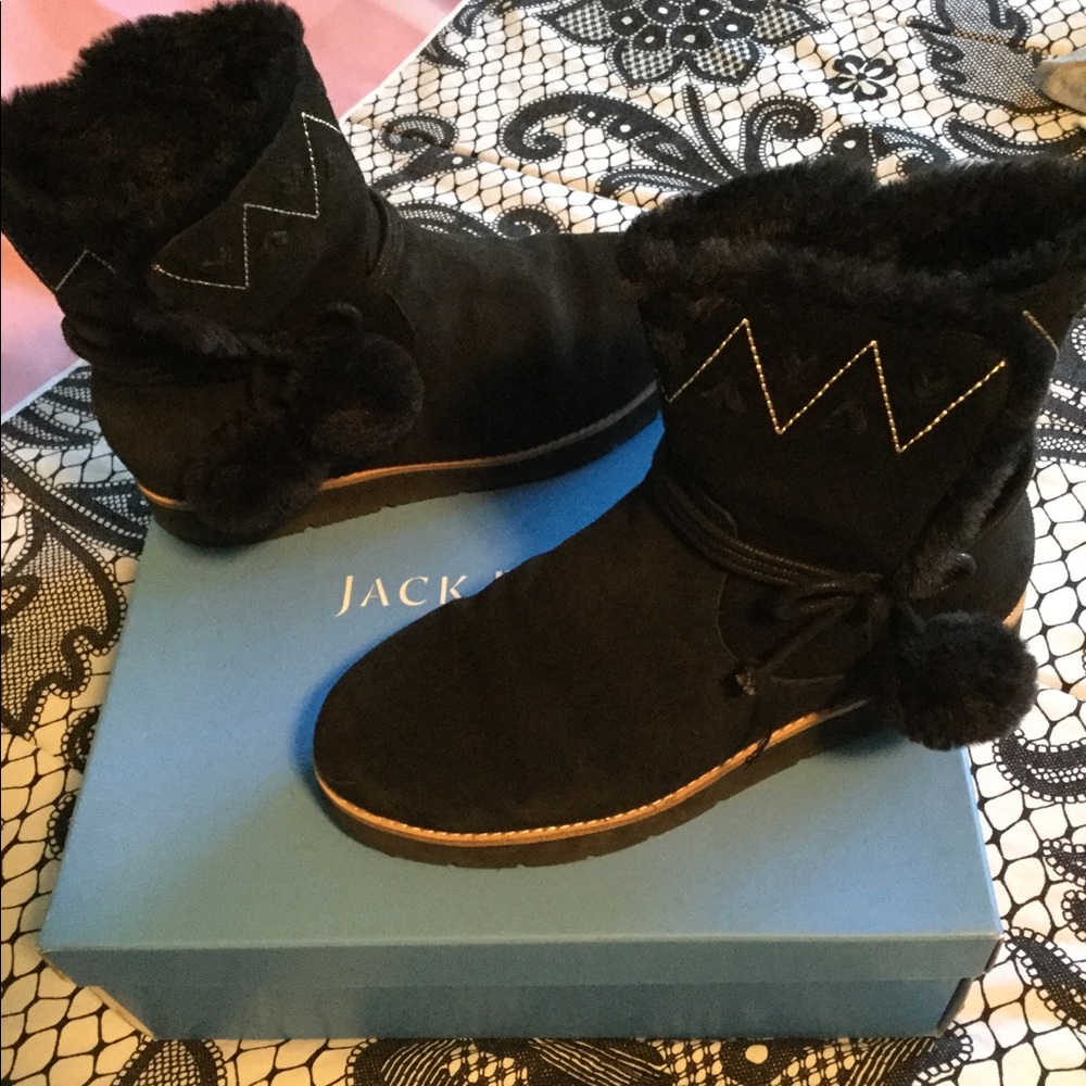 Jack Rogers Vera suede Pom Pom boot